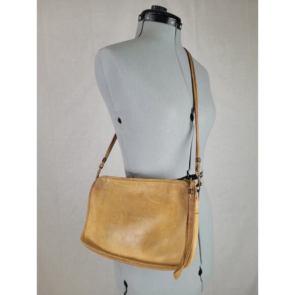 1970s Coach British Tan Crossbody Bag Made in USA - Picture 1 of 11
